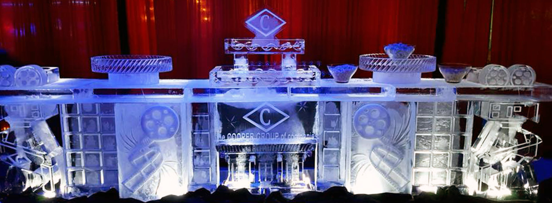 ice sculptures at a party